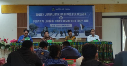 Pelatihan Jurnalistik dan Evaluasi Pelaksanaan PPID yang diselenggarakan oleh Dinas Komunikasi, Informatika, dan Statistik (Diskominfotik) Provinsi Nusa Tenggara Barat